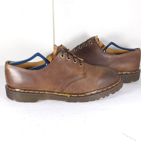 Dr Martens Men's 1561/59 VTG US12 Uk11 Brown Leather 4 Eyelet Oxford Shoes - Picture 11 of 16